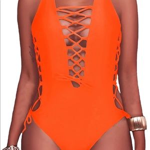 Strappy One Piece Plus Size Swimsuit